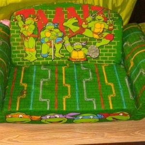 Toddler folding out bed and. Couch